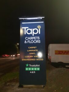 Tapi solar powered totem sign by Widd Signs