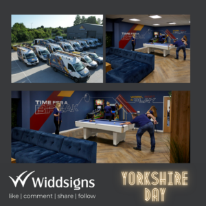 Yorkshire Day signage of Allerton Damp Proofing